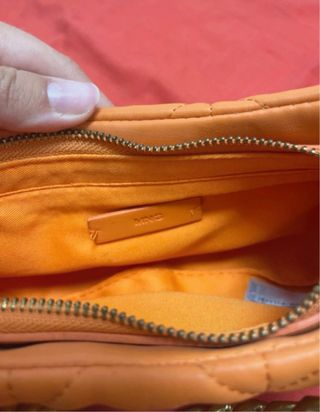 Bolso Mango Naranja Cadena Dorada