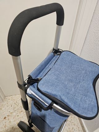 Carro de la compra azul y gris