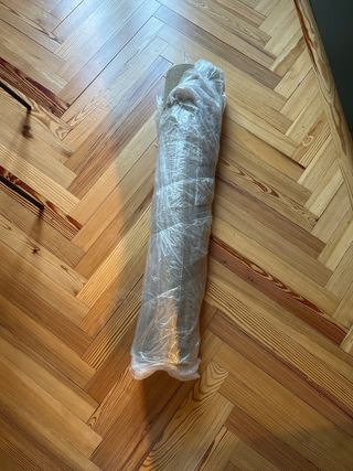 Tappeto beige/grigio in lana e seta