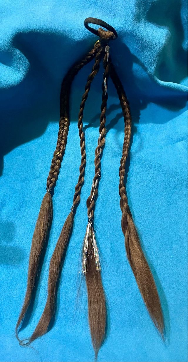 4 Trenzas Cabello Hechas a Mano 45cm largo