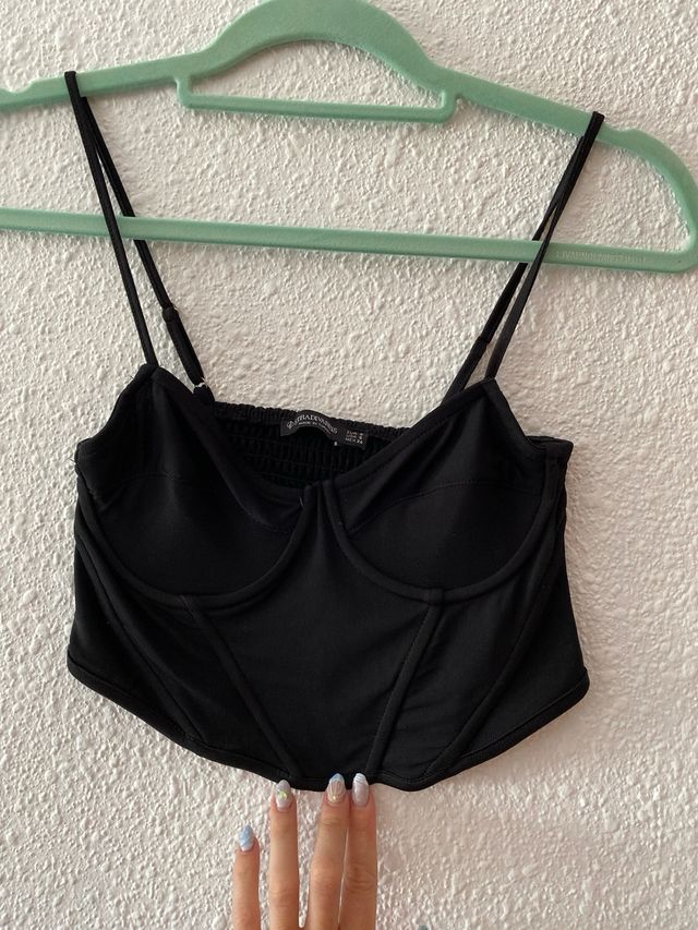 Top negro tipo Corsé