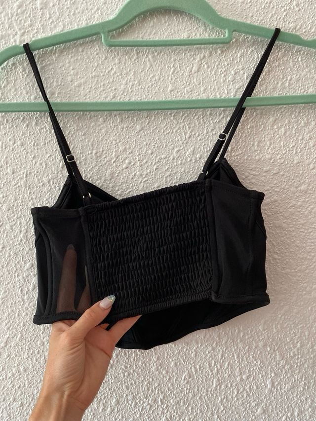 Top negro tipo Corsé