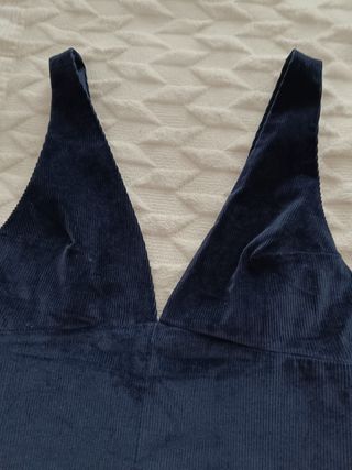Vestido peto pana azul