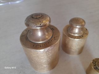 Set 7 Pesi Bilancia Ottone Anni 40/50