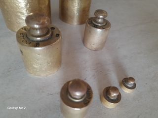 Set 7 Pesi Bilancia Ottone Anni 40/50