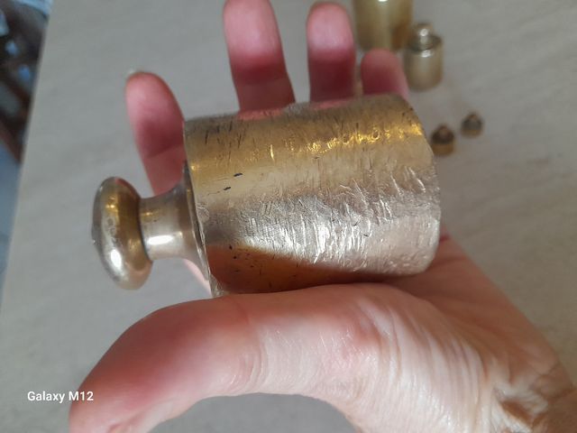 Set 7 Pesi Bilancia Ottone Anni 40/50