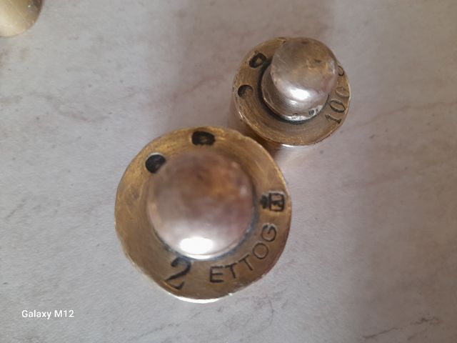 Set 7 Pesi Bilancia Ottone Anni 40/50