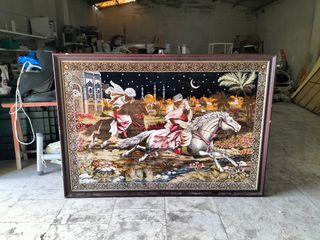 Cuadro Tapiz Persa Caballo y Jinetes