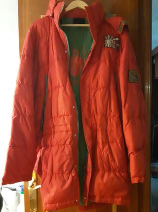 Parka Plumas Zara Rojo Hombre
