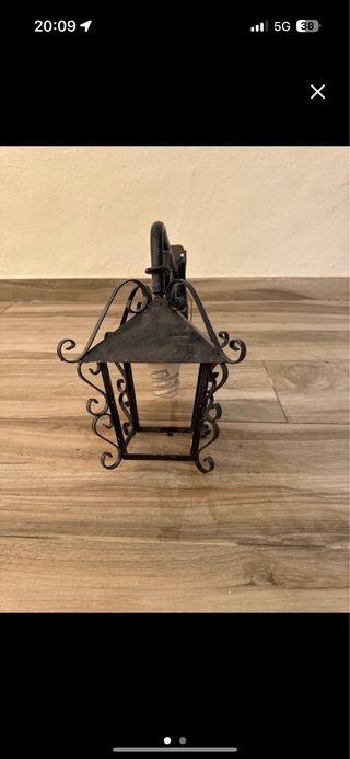Farol de pared negro
