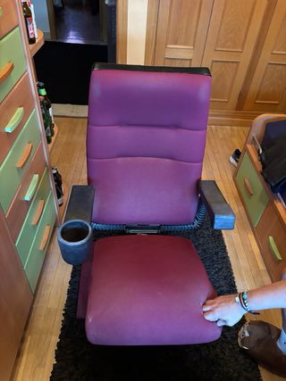 Butaca auténtica de cine de tela