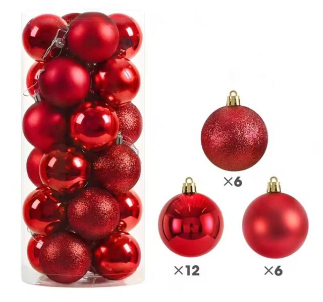 Bolas de Navidad Rosas y Doradas (24 uds)