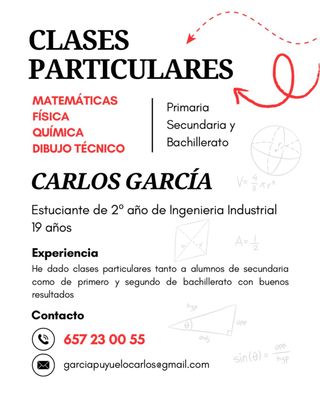 Clases particulares. Primaria secundaria y bach.