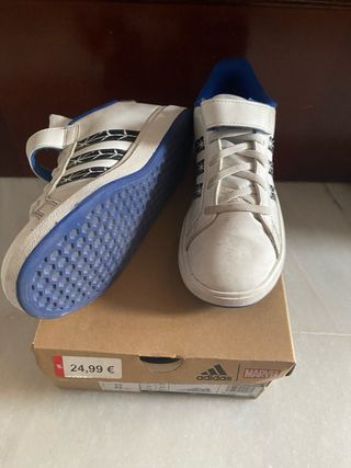 Tenis Adidas Niño Blanco y Azul