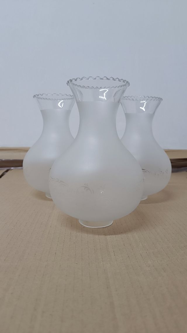 3 Tulipas Cristal Esmerilado Dibujo