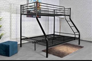 Letto a castello matrimoniale nero metallizzato