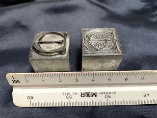 Lote tipos móviles de imprenta letras capitales E