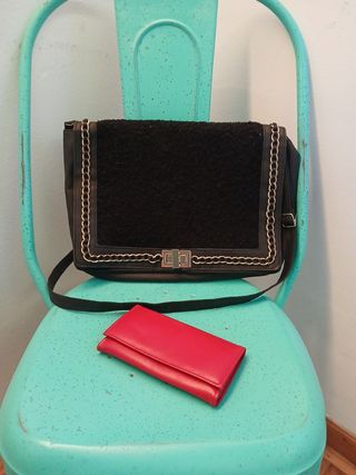 Bolso vintage negro con cadena