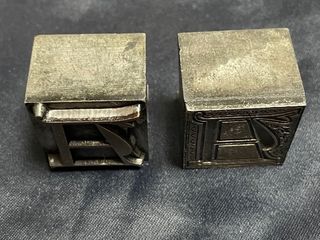 Lote tipos móviles de imprenta letras capitales A