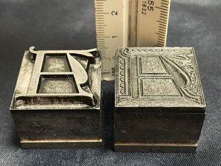 Lote tipos móviles de imprenta letras capitales A