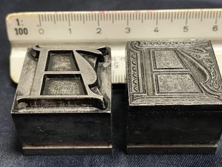 Lote tipos móviles de imprenta letras capitales A