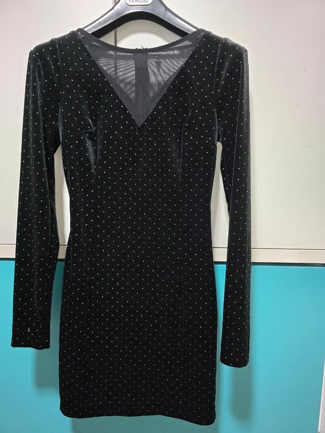 Vestido Guess Negro Brillante