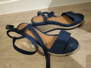 Sandalias esparto azul
