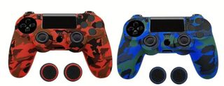 Funda PS4 Camuflaje Azul y Rojo