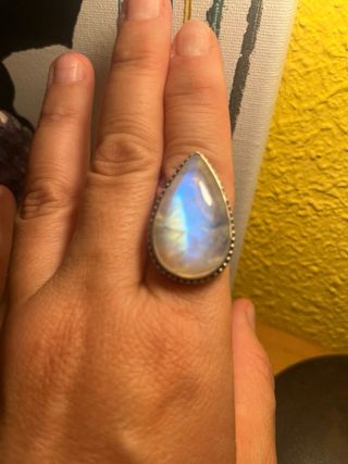 Anillo Piedra Luna Grande Ajustable