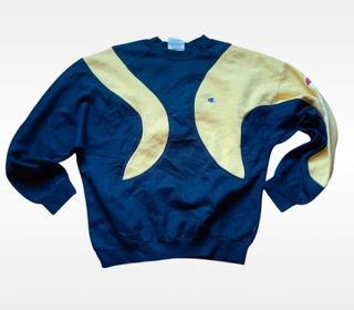 Sudadera Champion Retro Azul y Amarillo