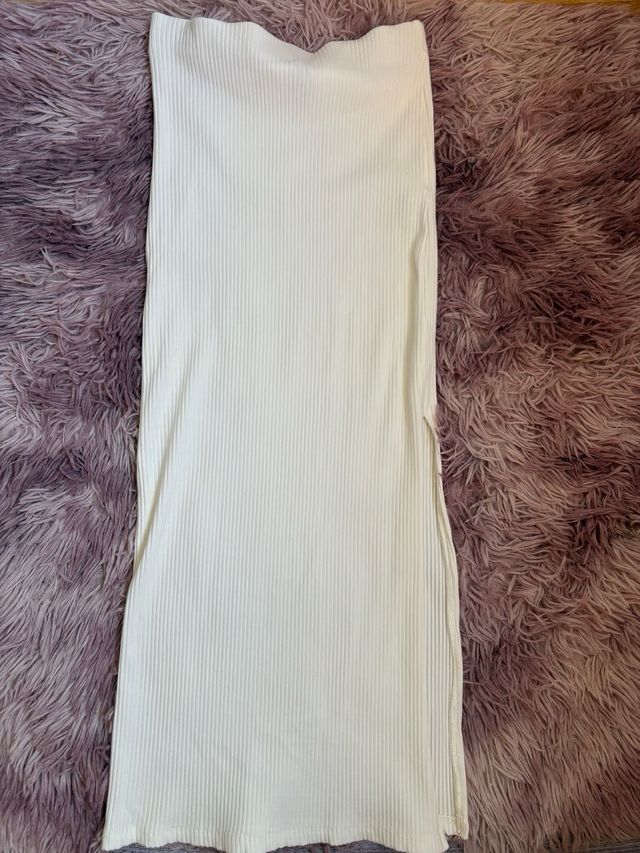 Falda Larga Blanca Talla S