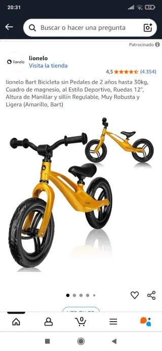 Bici sin pedales Lionelo Bart Education