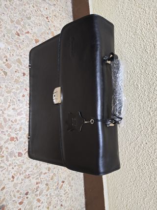 Maletín de cuero Sousas negro