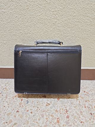 Maletín de cuero Sousas negro