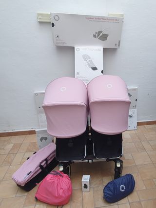Bugaboo Donkey 2 Gemelar Rosa + Accesorios