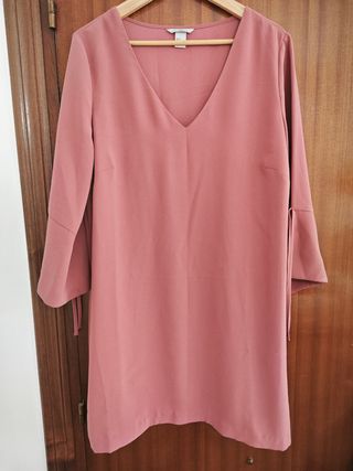 Vestido rosa H&M manga larga