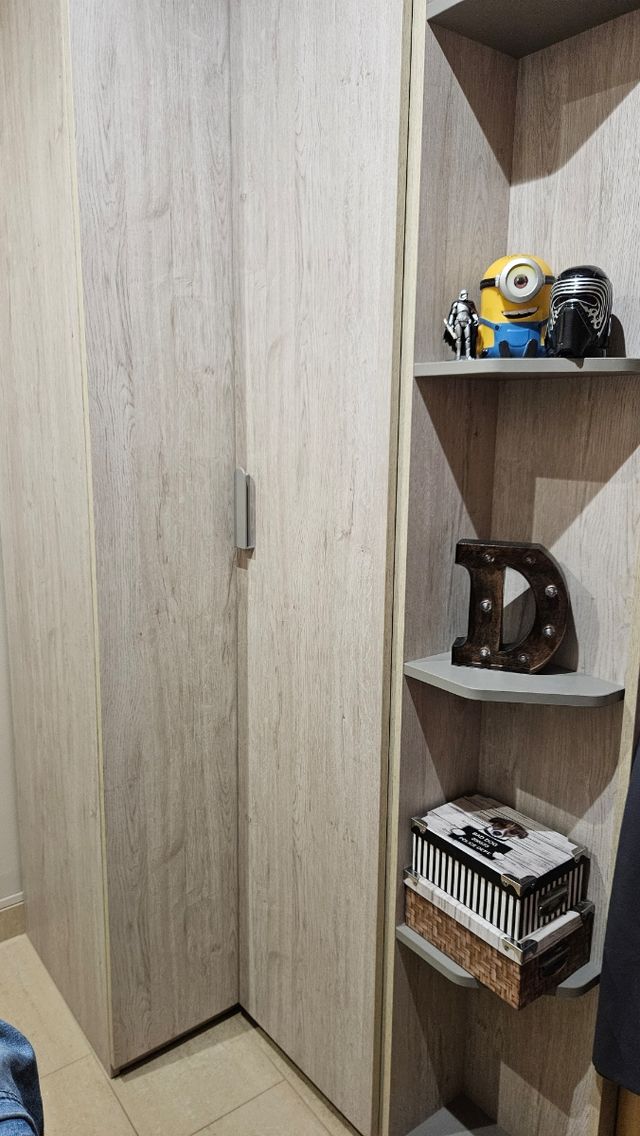 Armario Rinconera Madera Beige/Gris