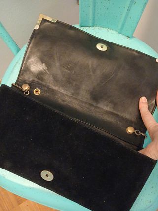Bolso de piel vintage negro
