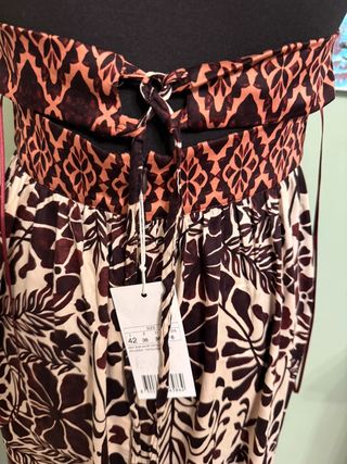 Motivi Abito Lungo Beige/Marrone Tg M