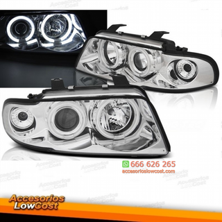 FAROS OJOS DE ANGEL CCFL AUDI A4, 95-98- CRISTAL