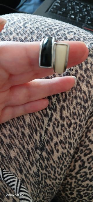 Anillo Bicolor Negro y Blanco