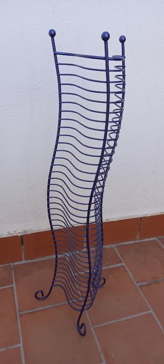 Estantería para CDs de metal azul