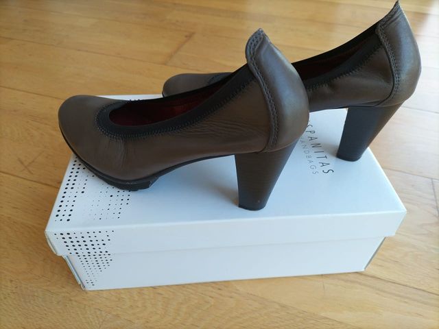 Zapatos Hispanitas tacón gris talla 39