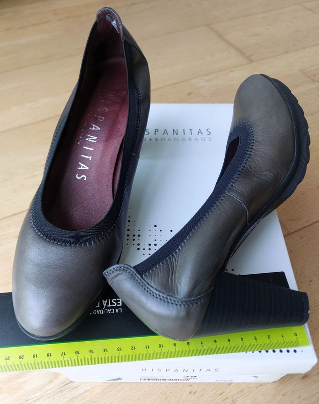 Zapatos Hispanitas tacón gris talla 39