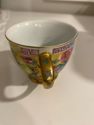 Chávenas Almoçadeiras Porcelana Dourada