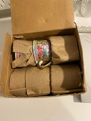 Chávenas Almoçadeiras Porcelana Dourada