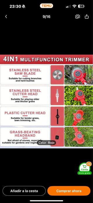 Cortacésped Inalámbrico con Batería