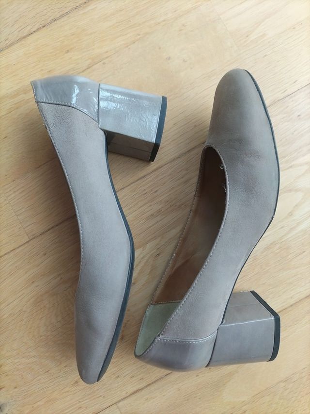 Zapatos Geox tacón ante gris talla 39