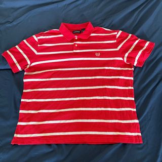 Polo vintage Chaps a righe rosse e bianche tg XL