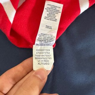 Polo vintage Chaps a righe rosse e bianche tg XL